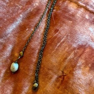 Necklace with double long chain.  Beautiful blue stone.